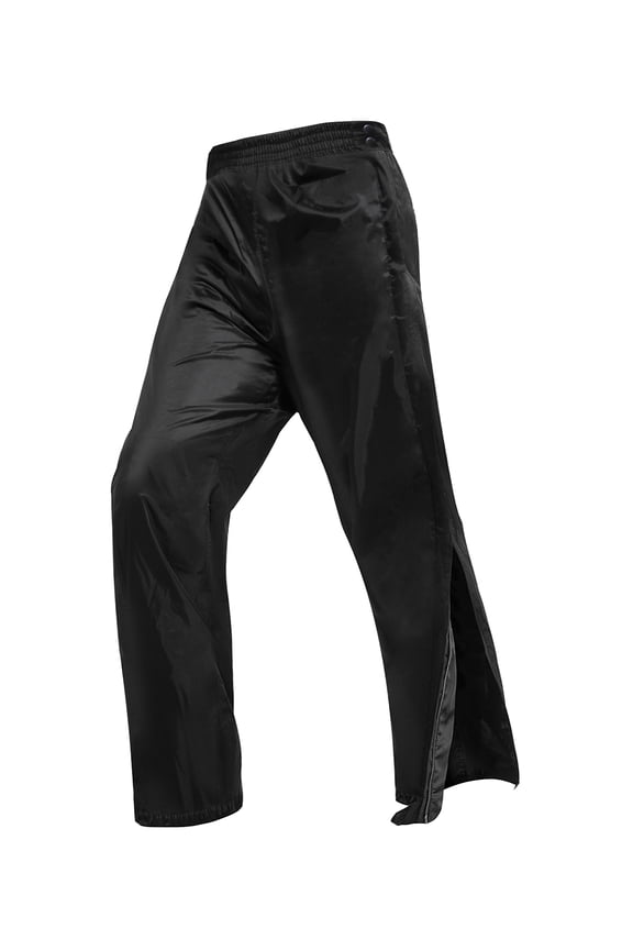 Waterproof Rain Pants for Women Full Zipper Legs Over Pants Rain Trousers for Work Fishing Golf(Black,Medium)