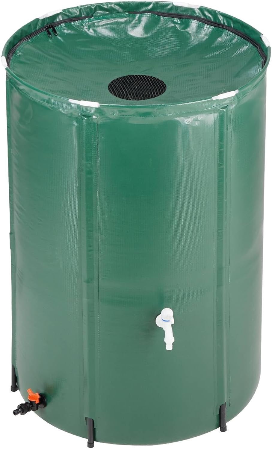 RainWater Collection Barrel, 100 Gallon Capacity, Rain Barrel Spigot ...