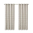thumbnail image 1 of Raina Total Blackout Metallic Print Grommet Top Curtain Panel - Ivory/Gold Microfiber with 3-pass Liner for Enhanced Light Control and Style - Perfect for Home Decor, 1 of 3