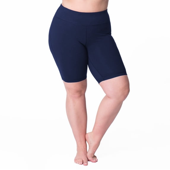 Rainbeau Curves Women's Plus Bicycle Shorts, Blue 22/24