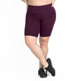 thumbnail image 1 of Rainbeau Curves Basic Compression Bike Short, Women's Plus Plum 22/24, 1 of 6
