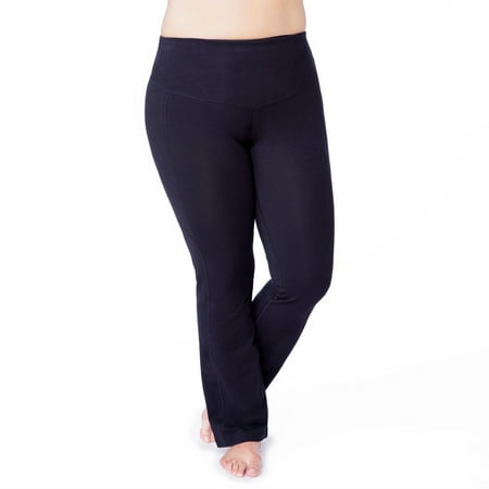 Rainbeau Curves Basic Compression Bootcut Pant, Women's Plus Black 22/24