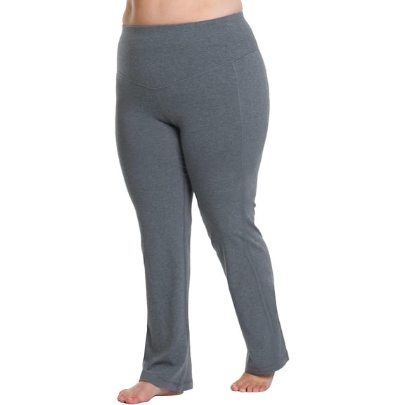 Rainbeau Curves Basic Compression Bootcut Pant, Women's Plus Gray 22/24