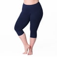 thumbnail image 1 of Rainbeau Curves Basic Compression Cropped Capri Legging, Women's Plus Navy 18/20, 1 of 5