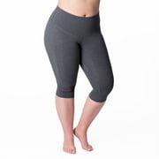 Rainbeau Curves Basic Compression Cropped Capri Legging, Women's Plus Gray 14/16