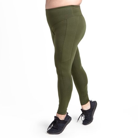 Rainbeau Curves Basic Compression Legging, Women's Plus Deep Moss 30/32