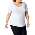 thumbnail image 1 of Rainbeau Curves Nancy Tee Women's Plus Activewear Crew Neck, Grey, 1 of 5