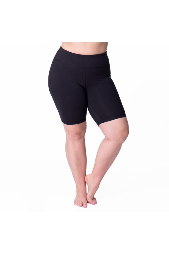 Women's Plus Bicycle Shorts, Black 18/20