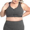 thumbnail image 1 of Rainbeau Curves Plus Grace Front Zip Sport Bra Grey 30/32, 1 of 4