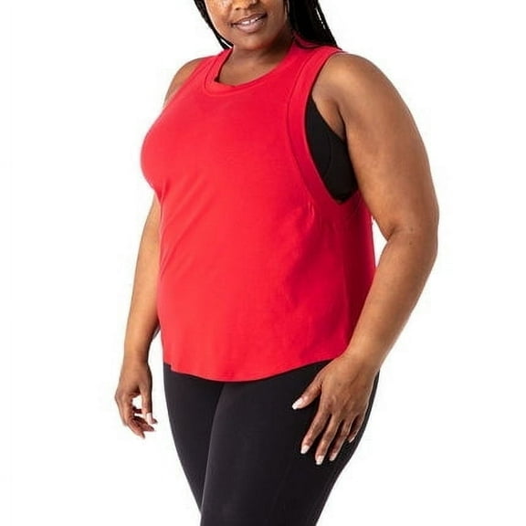 Rainbeau Curves Women's Plus Muscle Sleeveless Tank Top, Red