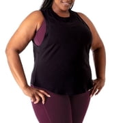 Rainbeau Curves Women's Plus Muscle Sleeveless Tank Top, Black