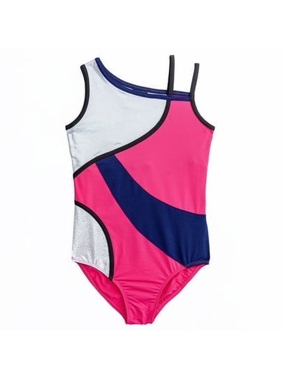 Girls Dance & Gymnastics Color block Activewear Tank Leotard, Size XS-XL