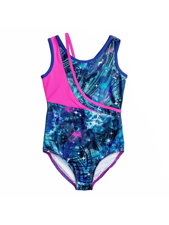 Girls Dance & Gymnastics Cosmoverse Printed Tank Leotard with Inset, XS-XL