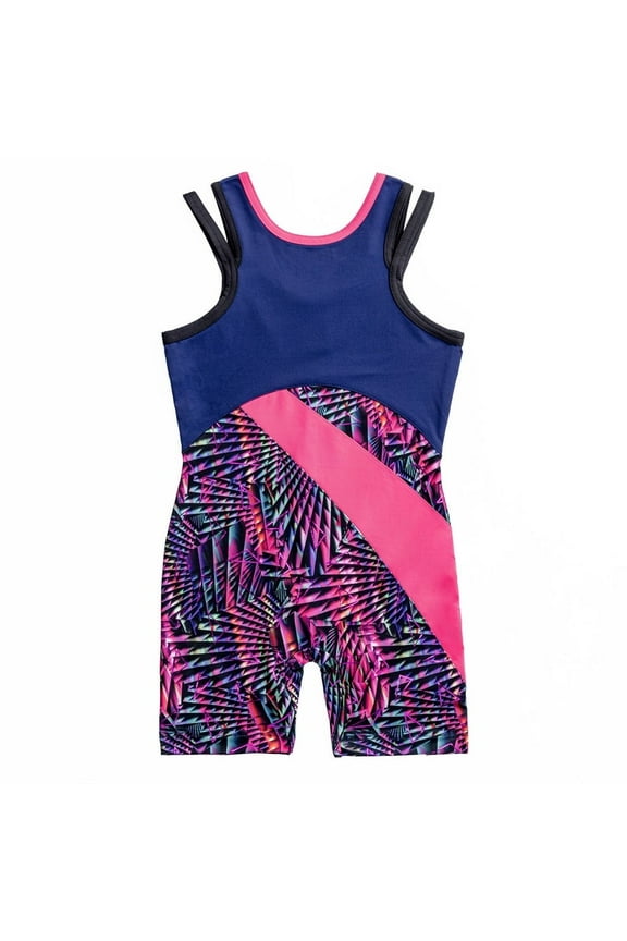 Girls Dance & Gymnastics Metropolis Print Biketard, XS-XL