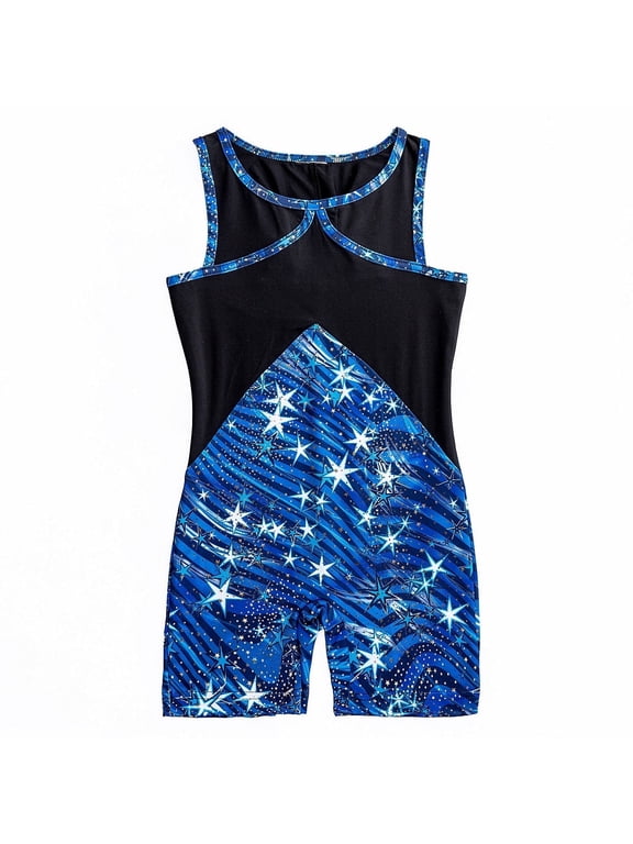 Girls Dance & Gymnastics Stardust Print Biketard, XS-XL