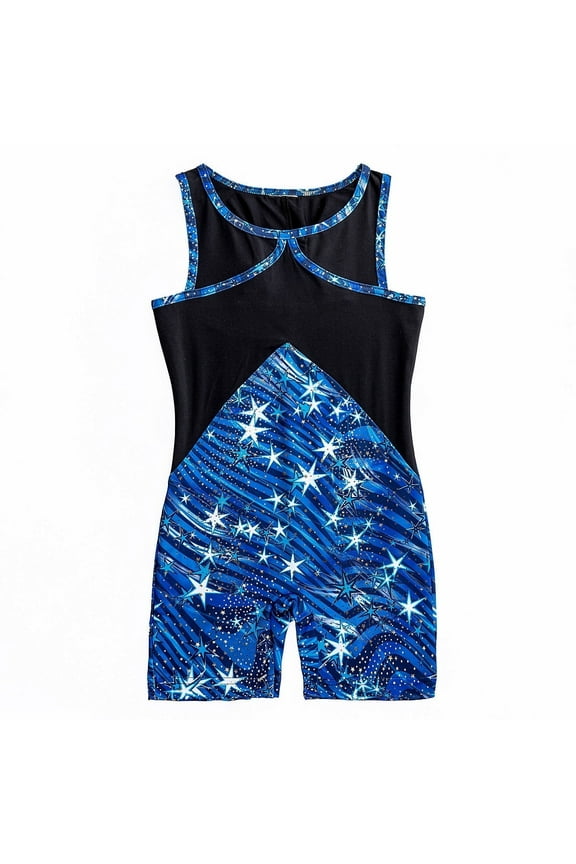 Girls Dance & Gymnastics Stardust Print Biketard, XS-XL