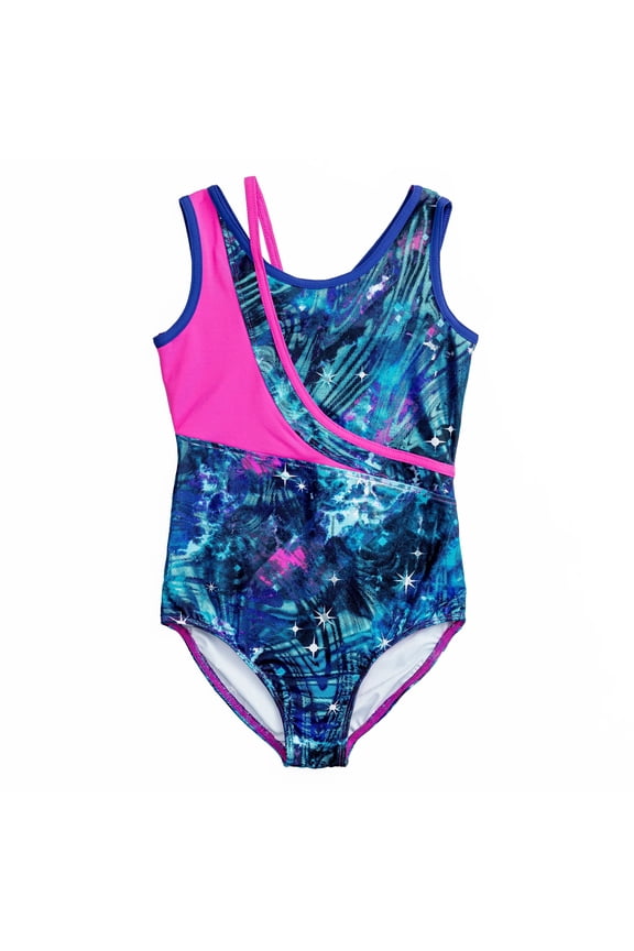 Girls Dance & Gymnastics Cosmoverse Printed Tank Leotard with Inset, XS-XL