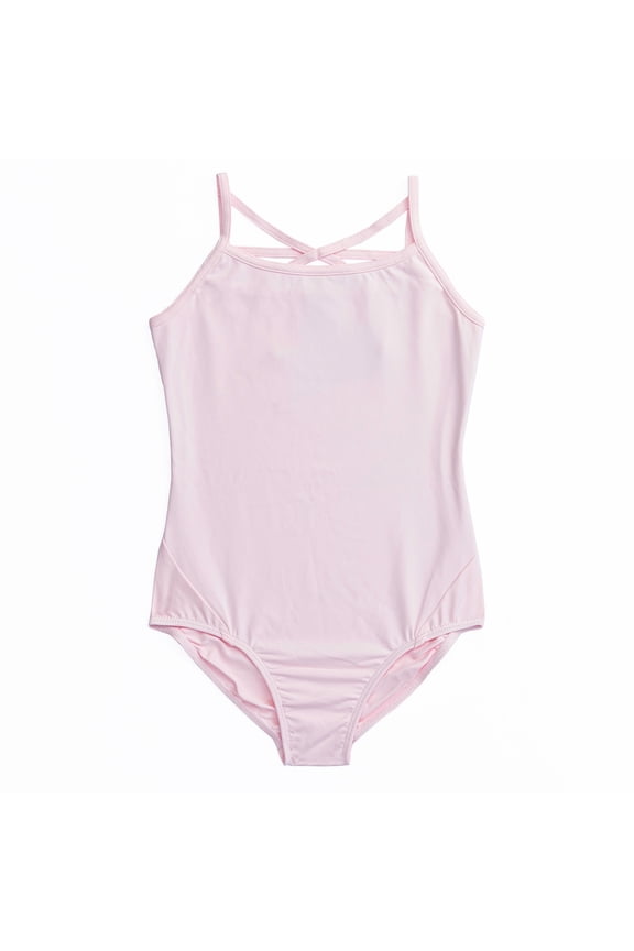 Dance & Gymnastics Premium Nylon Strappy Cami Basic Leotard, Girls, Pink, XXS-L
