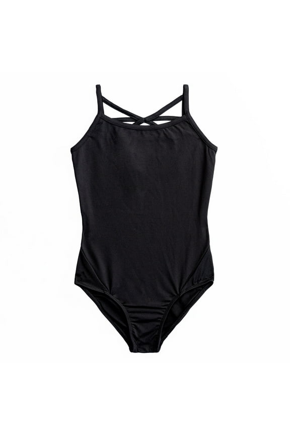 Dance & Gymnastics Premium Nylon Strappy Cami Basic Leotard, Girls, Black, XS-XL