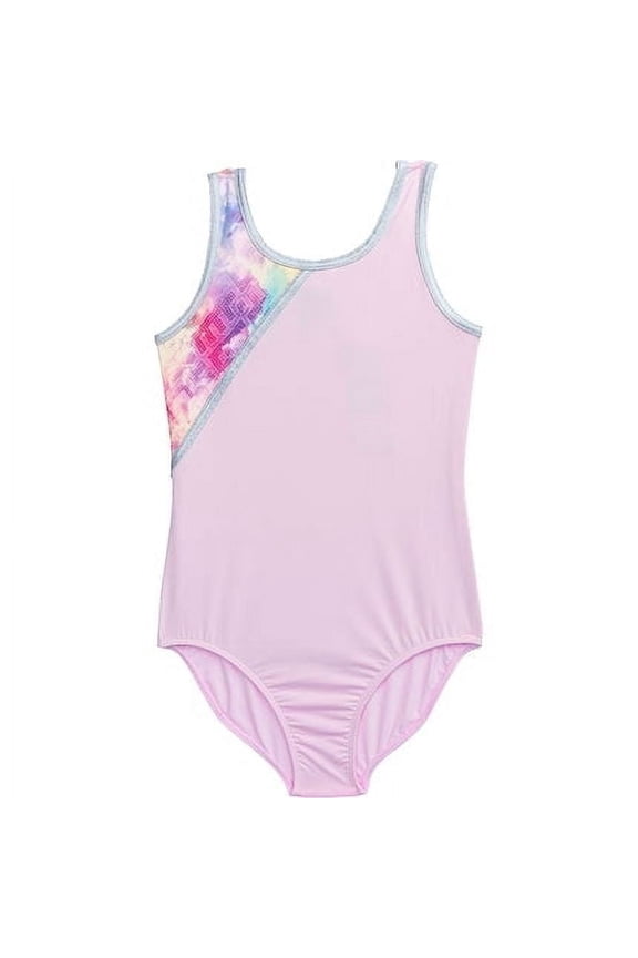 Girls Dance & Gymnastics Print Inset Tank Leotard, XS-XL