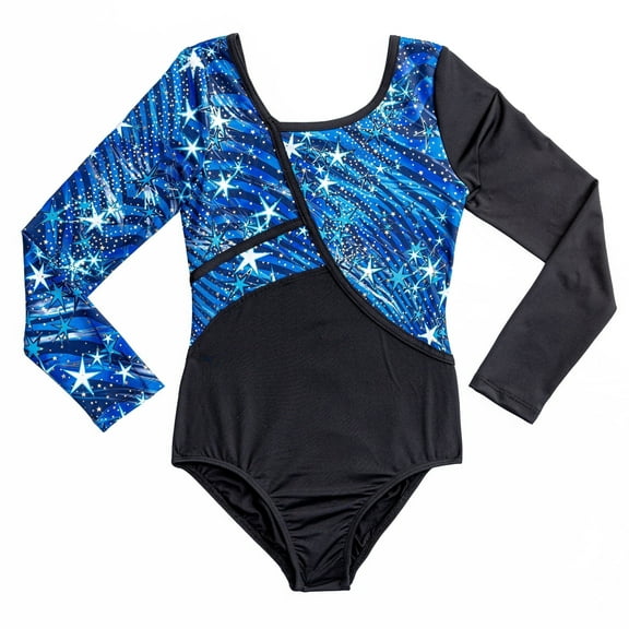 Rainbeau Moves Girls Dance & Gymnastics Star Dust Long Sleeve Leotard, XS-XL
