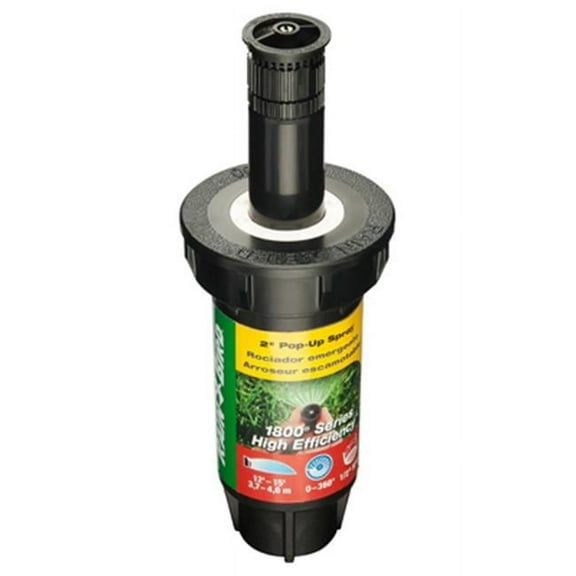 Rainbird 1802HEVN15 Dual Spray Head Sprinkler, 0.1 gpm, 1/2 in FNPT, 2 in Pop-Up