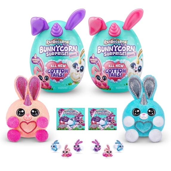 Rainbocorns Bunnycorn Surprise Series 2 (2 Pack) by ZURU Rabbit Bunny Plush Toy Girls Gift Idea (Randomized Non Duplicate)