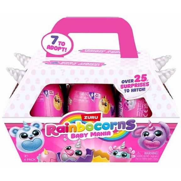 Rainbocorns Eggzania BABY Mania! Mystery Egg Plush 6-Pack [Over 25 Surprises to Hatch!]
