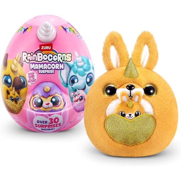 Rainbocorns Mamacorn Surprise Kangaroo Mystery Slow Rise Plush (Over 30 Surprises!)