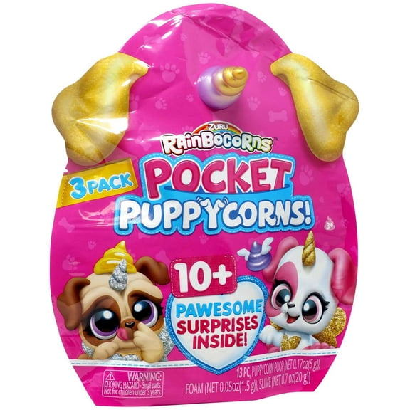 Rainbocorns Pocket Puppycorns! Mystery Bobble Head 3-Pack (10+ Pawesome Surprises!)