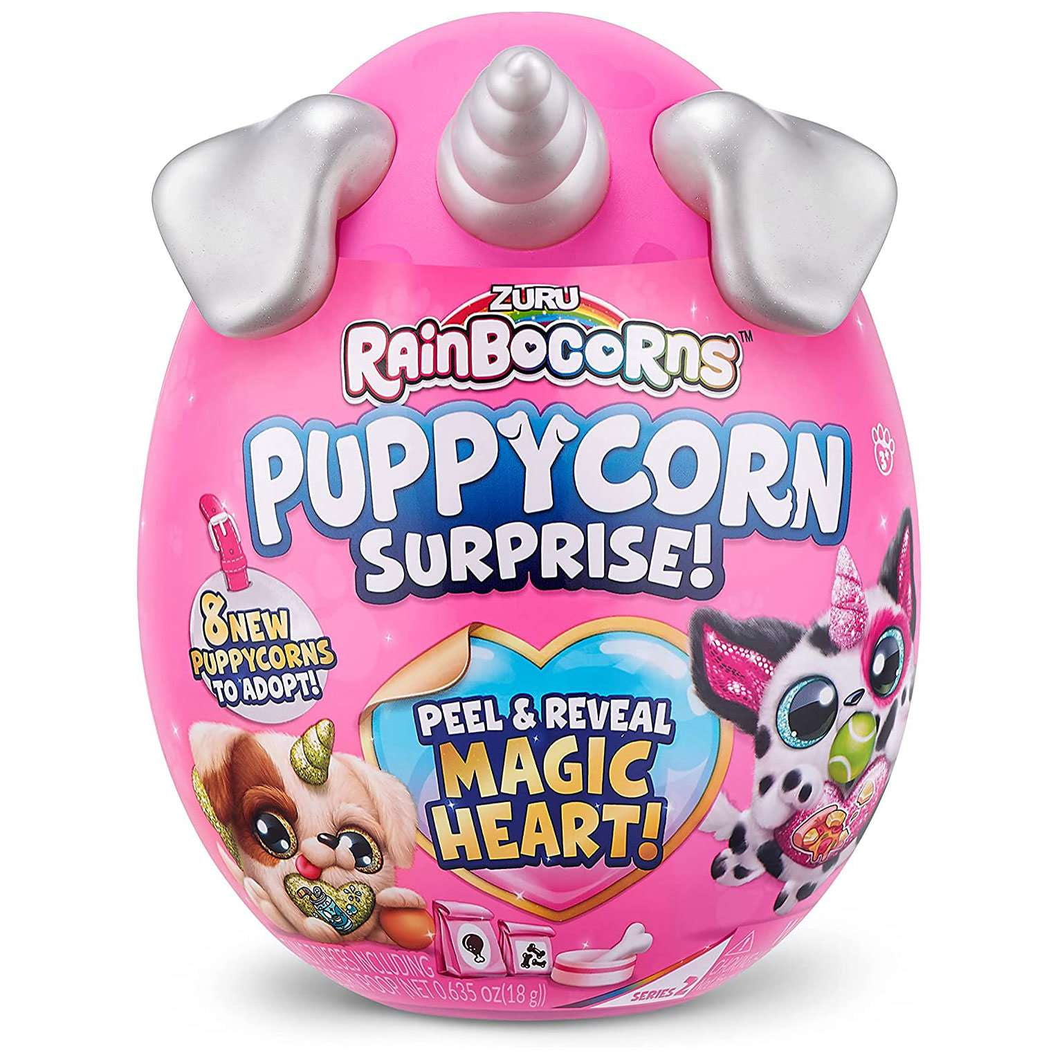 Rainbocorns Puppycorn Surprise Series 2 (Schnauzer) by ZURU, Collectible Plush Stuffed Animal, Surprise Egg, Scratch n Sniff Sticker, Color Mix Slime, Ages 3+ for Girls, Children