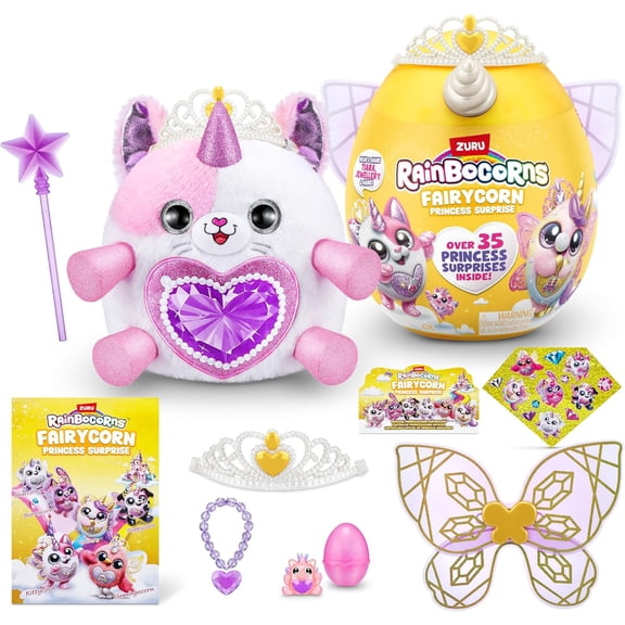 Rainbocorns Series 6 Princess Surprise KITTY Mystery Egg Plush (Over 35 Princess Surprises Inside!)