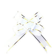 Rainbow 10 Pcs for Organza Ribbon Pull Bows Wedding Party Car Decoration DIY Gift Wrap white