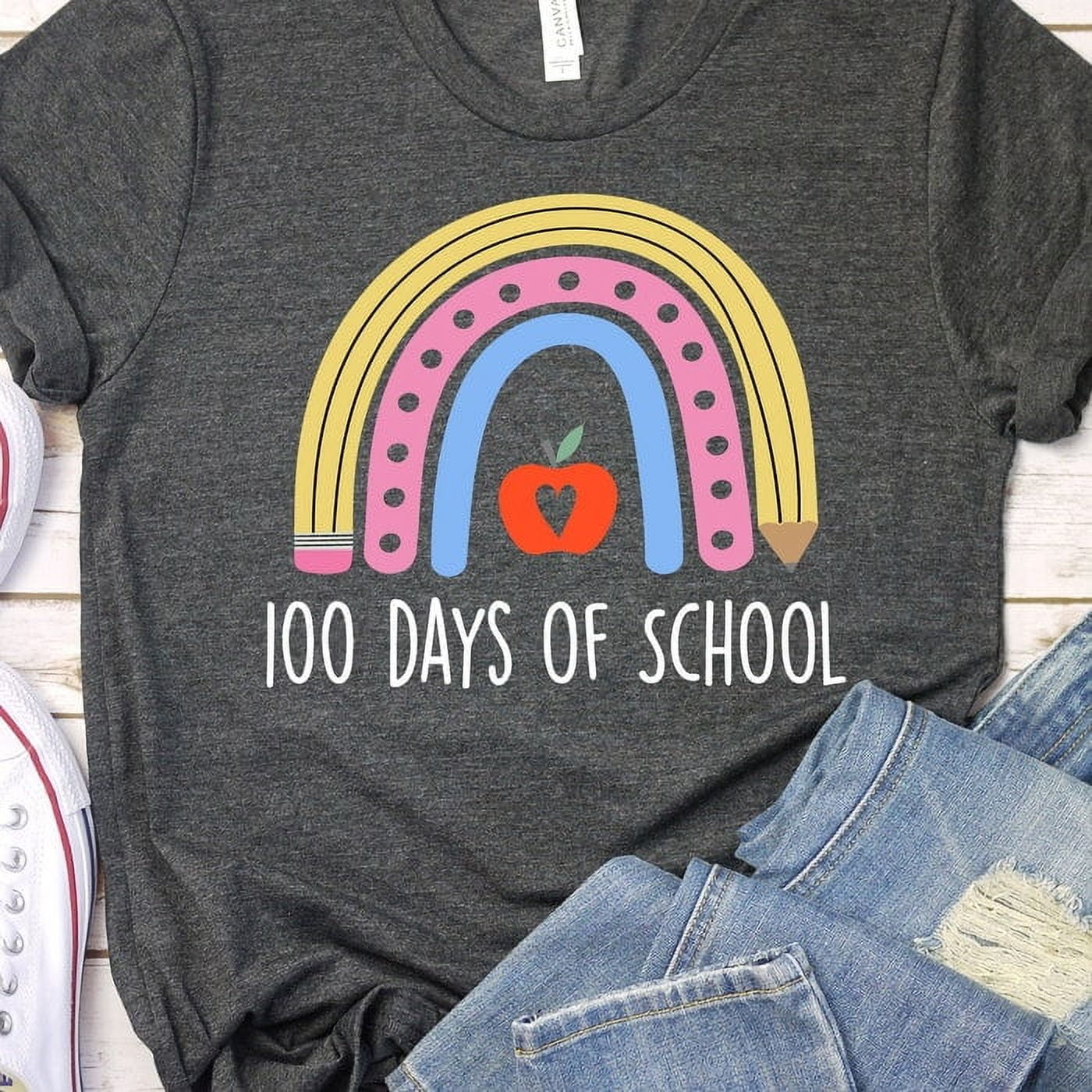 Rainbow 100th Days Of School Shirt 100 Days Brighter, 100th Day Of