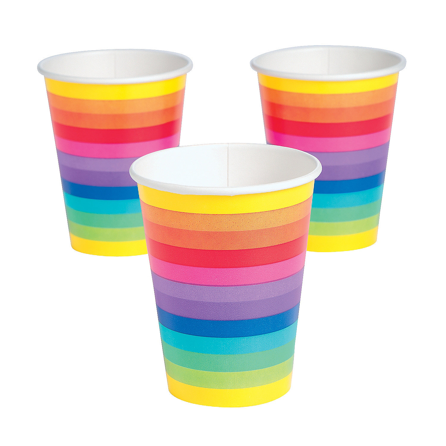Rainbow 12Oz Cups - Party Supplies - 8 Pieces