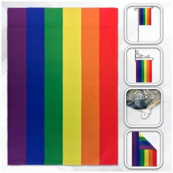 PURELY- Rainbow 12X18In Garden Flag Lgbtq Queer Pride Front Yard Home Decor Flag 100D