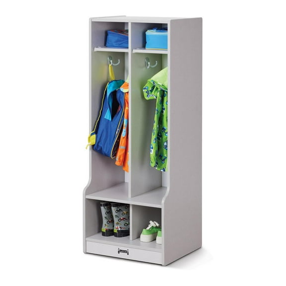 Rainbow 2 Section Coat Locker with Step
