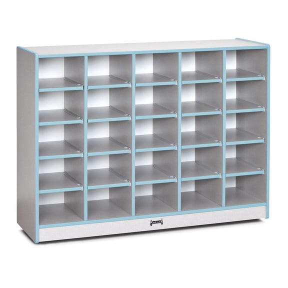 25 Cubbie-Tray Mobile Storage - without Trays - Coastal Blue