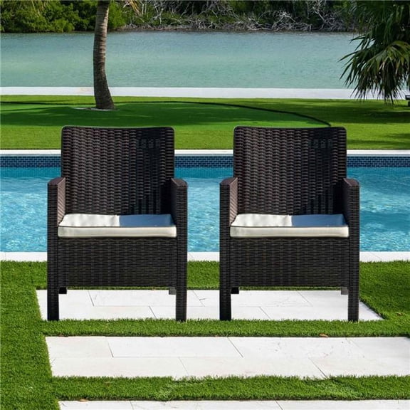 Rainbow RBO-NOVA-BRW-AC 31.5 x 24.5 x 26 in. Nova Lounge Chair with Cushions, Brown - Set of 2