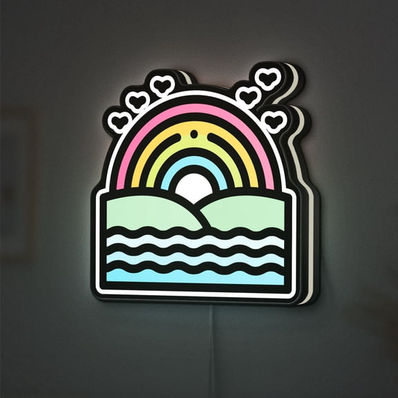Rainbow 3D Novelty Light Box, Nature Spectrum Lamp, Atmospheric Colorful LED Night Light, Scenic Decor (Height 8 inch, 20cm)