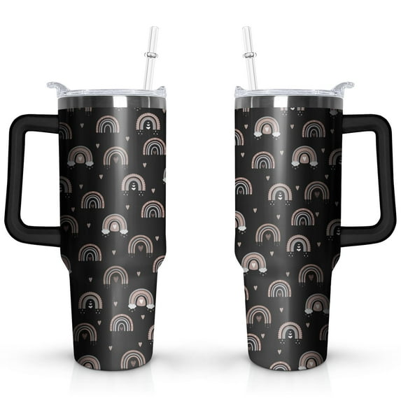 Rainbow 40 OZ Tumbler Cup with Lid and Straw Gifts for Mom Friend Sister Grandma