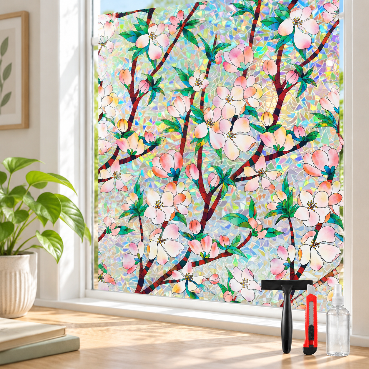 Rainbow 47.2 Inch * 78.74 Inch Decorative Window Film Static Cling ...
