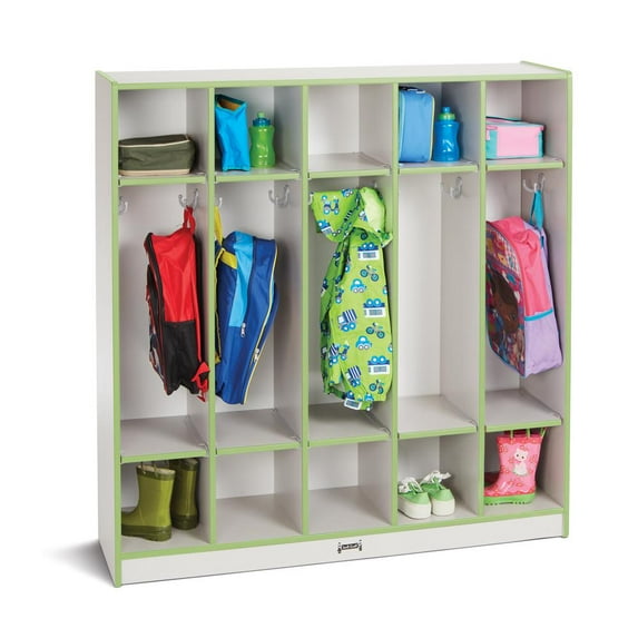 5 Section Coat Locker - Key Lime Green