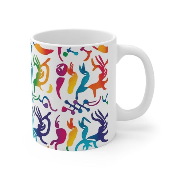 Rainbow Abstracoffee Mug, Rainbow Abstract Tea Cup, Colorful Abstracoffee Mug, Gift Her, Gift Him.