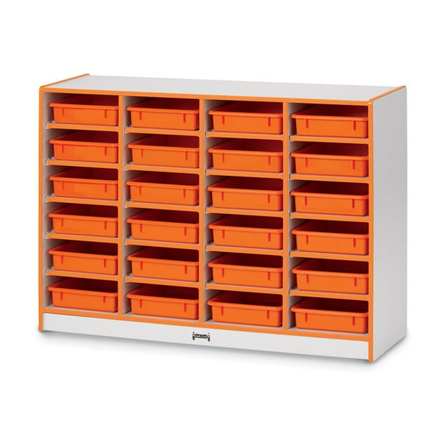 Rainbow Accents 24 Paper-tray Cubbie With Paper-trays -Color:Red