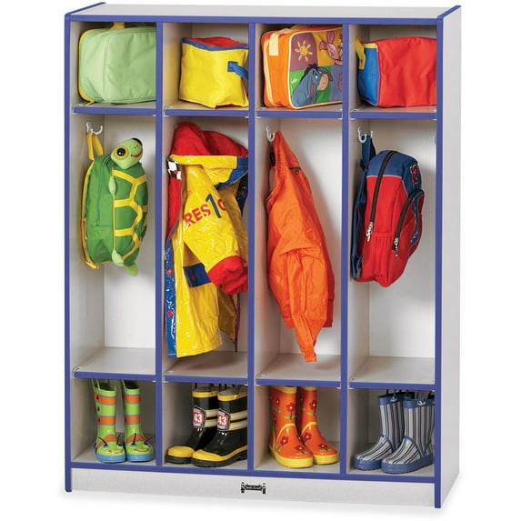 4 Section Coat Locker - Blue