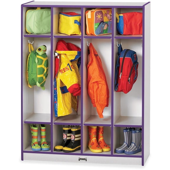 4 Section Coat Locker - Purple