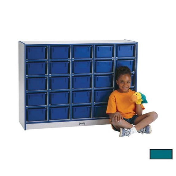 25 Cubbie-Tray Mobile Storage - without Trays - Teal