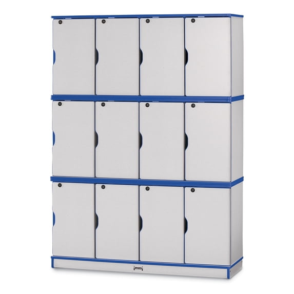 Stacking Lockable Lockers - Triple Stack - Blue