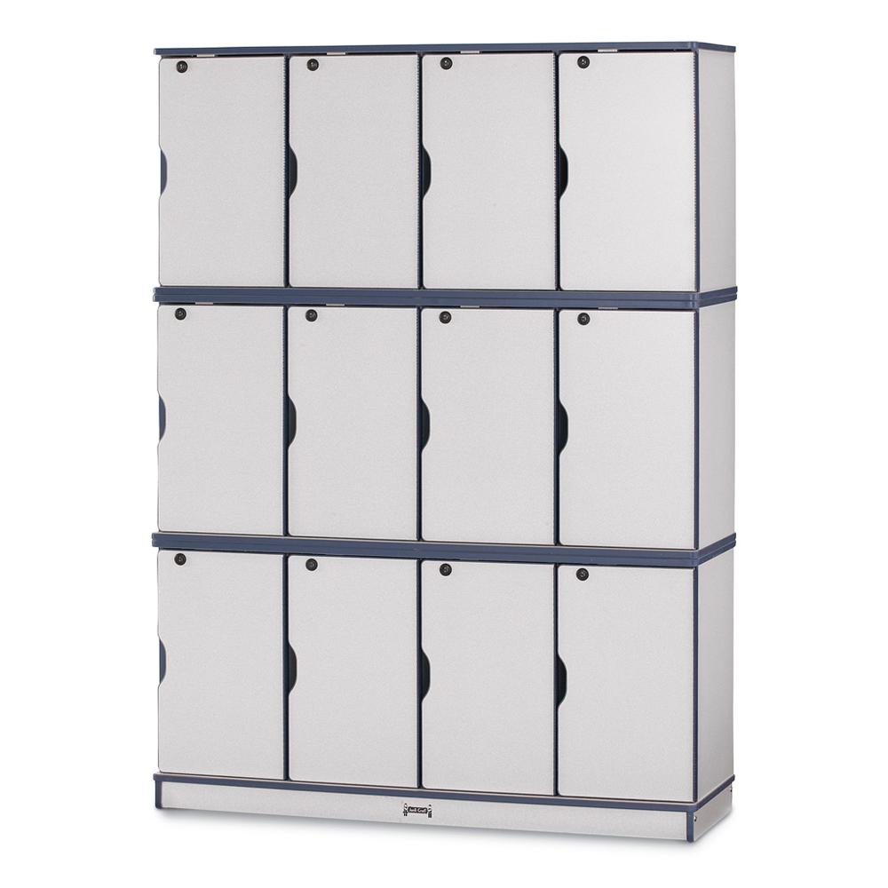 Rainbow Accents Stacking Lockable Lockers - Triple Stack - Navy ...